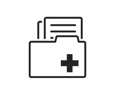 Medical files line icon. Patient card symbol. Isolated vector image in simple style