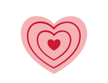 Dekoratif pembe kalp. Aşk, romantik ve sevgililer günü tasarım elementi. izole vektör resmi