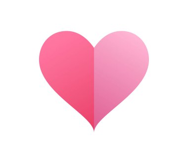 Pembe kırmızı eğimli kalp. Aşk, romantik ve sevgililer günü tasarım elementi. izole vektör resmi