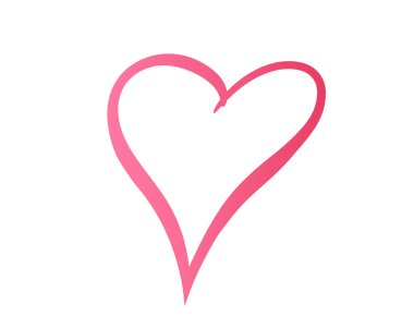 Kırmızı karalama kalp görüntüsü. Aşk, romantik ve sevgililer günü tasarım elementi. İzole vektör resmi