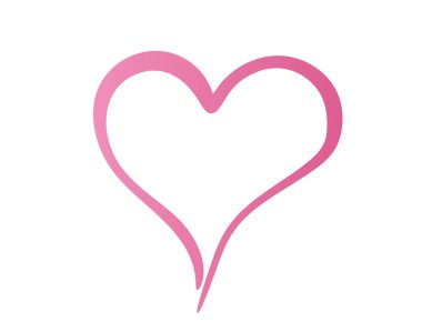 Pembe el çizilmiş kalp. Aşk, romantik ve sevgililer günü tasarım elementi. İzole vektör resmi