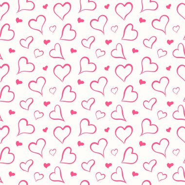 Sevgililer günü kusursuz desen. El çizilmiş kalpler. Romantik ve aşk geçmişi. Sevgililer Günü Tasarımı