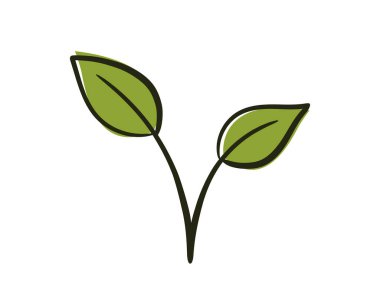 İki saplı bir bitki filizi. Bahar, ekme ve doğa tasarım elementleri. İzole vektör resmi