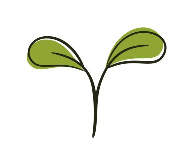 Tohum filizi çizimi. Ekme, tarım ve bahar tasarım elementleri. İzole vektör resmi