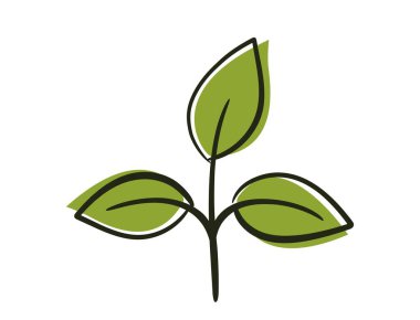 Üç yapraklı bitki filizi. Bahar, ekme ve doğa tasarım elementleri. İzole vektör resmi