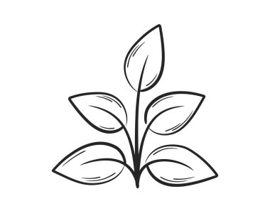 Beş yapraklı bahar bitkisi. Bahar, ekme ve doğa tasarım elementleri. İzole vektör resmi