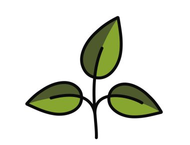 Yeşil renkli üç yapraklı filizlenme. Bahar, ekme ve doğa tasarım elementleri. İzole vektör resmi