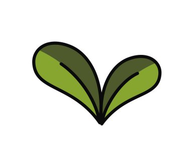 Yeşil renkli tohum filizi çizimi. Bahar, ekme ve doğa tasarım elementleri. İzole vektör resmi