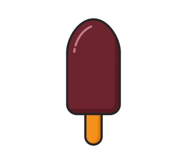 Çikolatalı dondurma. Tatlı ve yaz sembolü. İzole vektör resmi