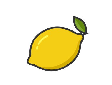 Yapraklı sarı limon. Taze organik narenciye. İzole vektör resmi