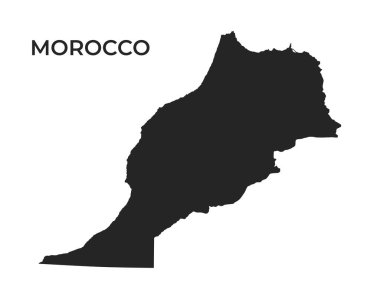 Fas siluet haritası. Kuzey Afrika ülkesinin izole edilmiş vektör şablon görüntüsü basit bir stilde