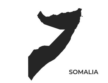 Somali siluet haritası. Doğu Afrika ülkesinin izole edilmiş vektör şablonu görüntüsü basit bir stilde