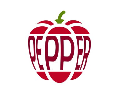 Biberli dolmalık biber. Sebze, ekme ve hasat sembolü. Doğal organik gıda. İzole vektör resmi