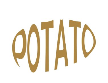 Patates şeklinde bir patates. Sebze, ekme ve hasat sembolü. Doğal organik gıda. İzole vektör resmi