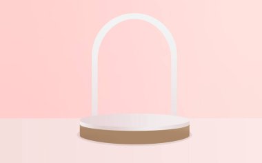 Ürün yerleştirme, seviye ve tanıtım için kemerli podyum