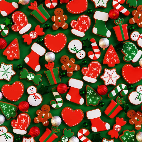 Разнообразные Рождественские Печенья Рендеринг — стоковое фото