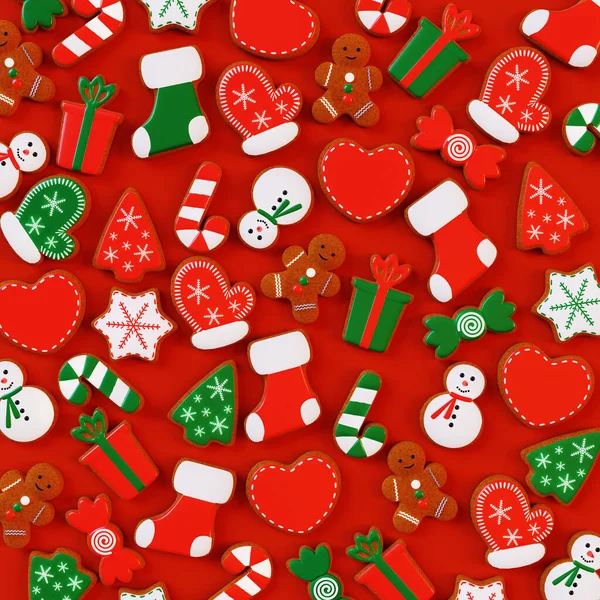 Разнообразные Рождественские Печенья Рендеринг — стоковое фото