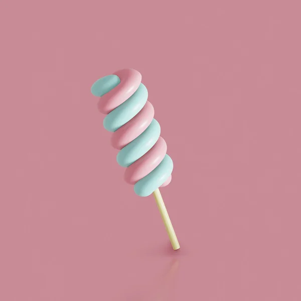 Sweet food icon. Colorful lolly pop Ice cream. 3d render