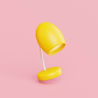 School supplies icon. School yellow lamp. 3D render