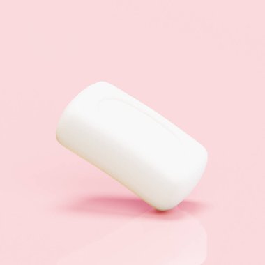 Personal hygiene product icon. Soap bar. 3D render