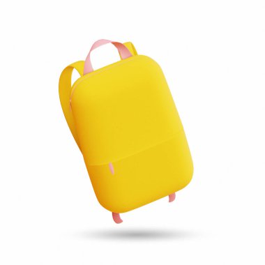 School supplies icon. School bag. 3D render