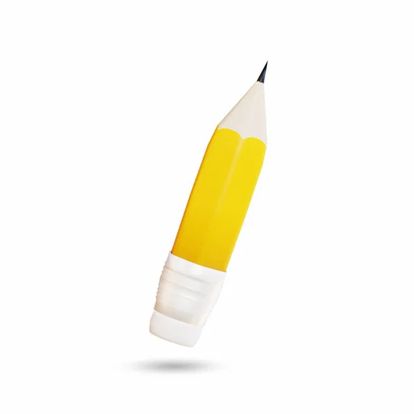 School Supplies Icon Yellow Pencil Render — Foto de Stock