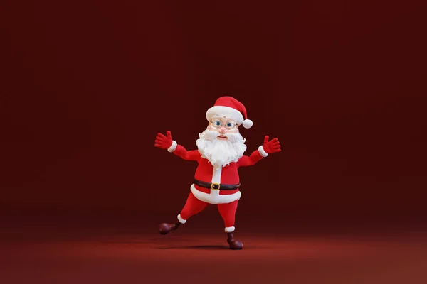 Милый Мультяшный Санта Клаус Рендеринг — стоковое фото