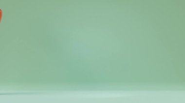 Çizgi filmci çocuk elinde kırmızı balonla kızla buluşmaya gidiyor. Sevgililer Günü konsepti. 3d hazırlayıcı