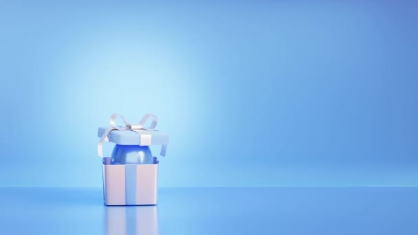 Ευτυχισμένο Νέο Έτος 2024 Μπαλόνια Που Φέρουν Από Κουτί Δώρου — Αρχείο Βίντεο