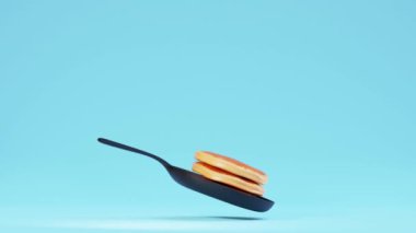 Ballı ve tavada dutlu uçan gözlemelerin kusursuz döngüsü. 3 Boyutlu Canlandırma