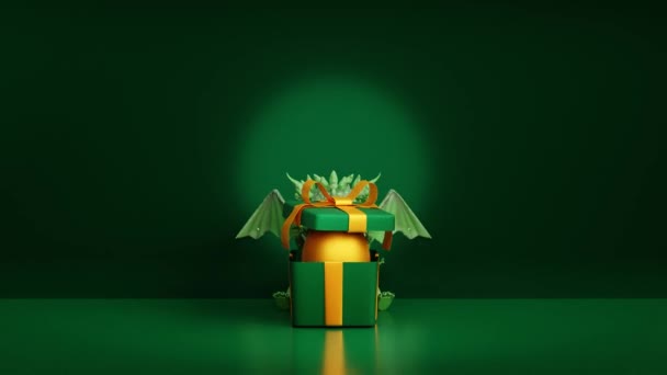 Año Del Dragón Celebrando Feliz Año Nuevo 2024 Dragón Dibujos — Vídeo de stock