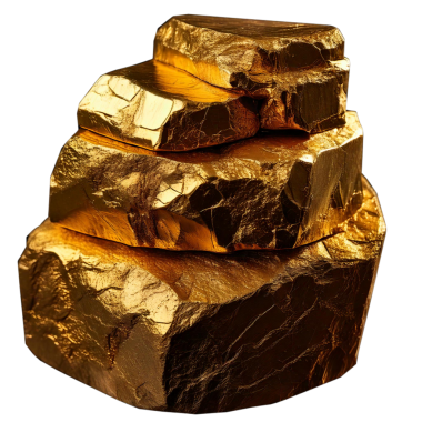Büyük, ağır altın yığını.