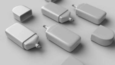 Beyaz arka planda çeşitli beyaz işaretler