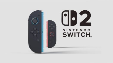 Agua Boa, Minas Gerais, Brezilya - 23 Ocak 2025 - Yeni Nintendo anahtar kontrolleri, ayakta, siyah logolu