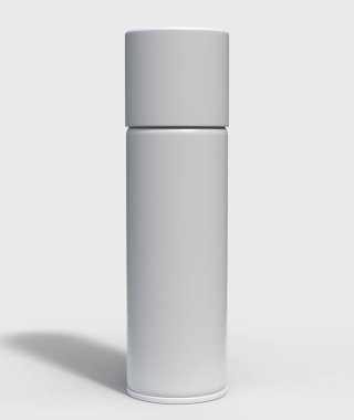 Beyaz sprey kutusu, ön manzara.