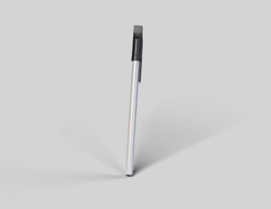 Siyah başlıklı plastik kalem modeli, ön görünüm