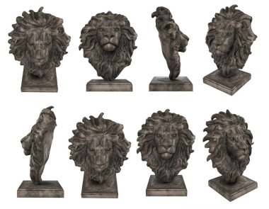 Aslan başı süsü farklı pozisyonlarda.