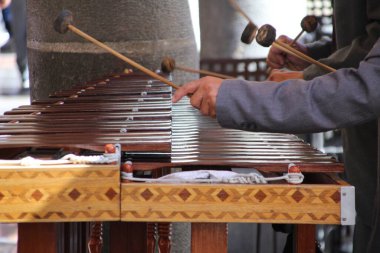skilled hands playing the marimba in Puebla, mexico