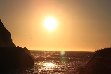 beautiful sunset over tropical coast in Manzanillo, Mexico