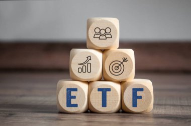 Kısaltmalı küp, zar veya bloklar - Ahşap arka planda takas fonu