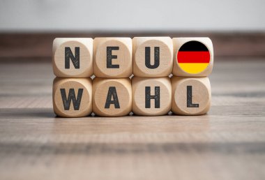 Almanca 'da bundestagswahl 2025' in olduğu hafif kutu, küp, zar veya blok Almanca kelime - bundestagswahl seçim