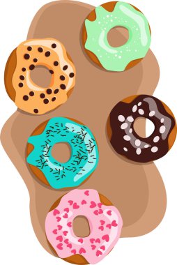 Farklı tatlı dolgulu çörekler.