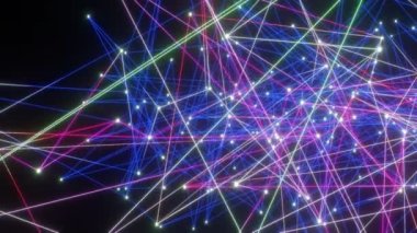 Abstract Digital technology Network glowing dots and lines background 3D rendering