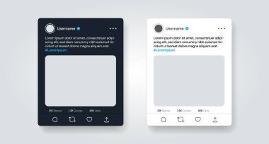 X posta şablonu. Twitter tarzı besleme modeli. Sosyal medya reklamı modeli. Günlük çerçevesi Repost, alıntı, yorum, kaydetme, retweet simgesi gibi