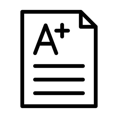 Not Vektör İllüstrasyon Satır Simgesi Tasarımı