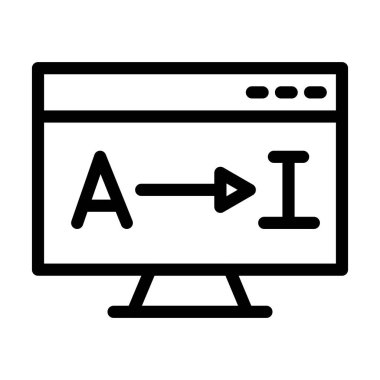 Çeviri Vektörü İllüstrasyon Satırı Simgesi Tasarımı