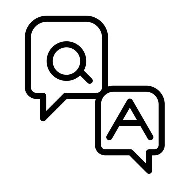 Soru ve Yanıt Vektörü Resmetme Satırı Simgesi Tasarımı