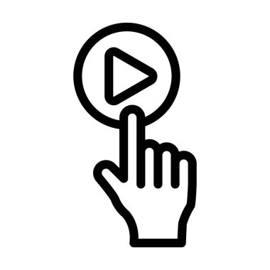 Düğme Vektörü Resmetme Satırı Simgesi Tasarımı Oynat