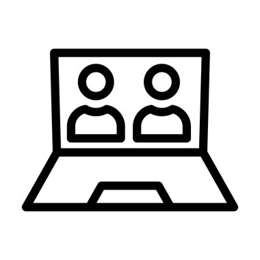 Business Class Vektör İllüstrasyon Satır Simgesi Tasarımı