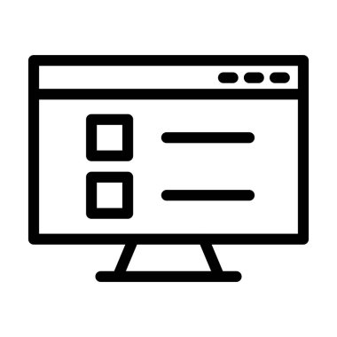 Çevrimiçi Test Vektörü Resmetme Satırı Simgesi Tasarımı
